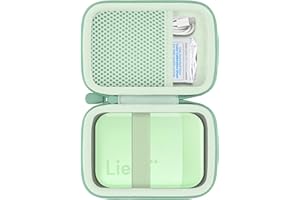 Flaxune Hartschalen-Transporttasche für den Liene 2x3 Zoll Mini-Sofortbild-Fotodrucker (tragbar, Farb- und Schwarzweißdruck), grüne Tasche