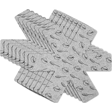 Inductie Beschermer Matten Set - 12 Stuks | Budget Variant | Marmer Zwart – Induction Kings