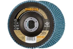 RHODIUS INOX LSZ F3 - Disco abrasivo de láminas (115 mm de diámetro, 125 mm K40 - K80, para amoladora angular, 5-10 unidades), Ø 125 mm, Körnung 40, 10