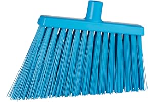 AS ONE Vikan - Hygiène - Balai d'angle - Fibres inclinées longues et extra dures - Bleu