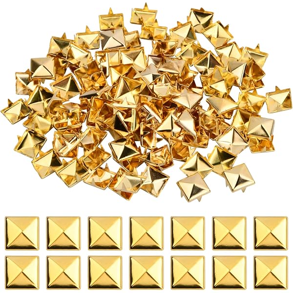 50 Rivets Punk Style Cône Dorés 7x10mm - Clous Métal Bullet Stud Spike Pour DIY Et Cuir