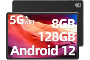 SGIN Android 12 Tablet 10,1 Pulgadas, 8GB RAM 128GB ROM(512GB TF), Octa-Core 2.0GHz CPU, 5G/2.4G WiFi, 1280 * 800, Batería 6000mAh, Cámara 5MP+8MP, Type-C, Bluetooth 5.0