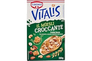 Cameo Vitalis Muesli Croccante Frutta Secca, con Fiocchi Integrali di Avena Mandorle Anacardi Nocciole e Noci Pecan, Cereali Grandi Croccanti e Gustosi, Circa 10 Porzioni, Ricco di Fibre, 310 g