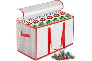 Vautvis Weihnachtskugeln Box, Aufbewahrungsbox Weihnachtskugeln für 72 Kugeln, Aufbewahrungsbox für Christbaumkugeln Christbaumkugeln Aufbewahrung Box für Weihnachtskugeln - Rot