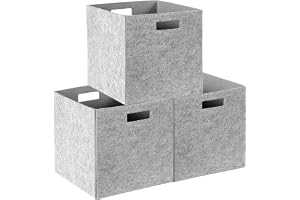 Lauatiiu Filtförvaringslåda, 3-delat vikbart set, tyglådor kub, förvaringslåda för kontor, lekrum, barnrum, sovrum, sovrum, 31 x 31 x 31
