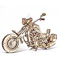 ROBOTIME 3D Wooden Puzzle Models Kits to Build for Adults Moving Motorcycle Vehicle Scale DIY Bike Mechanical Model Building Birthday Gift