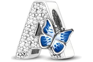 XWN 925 Sterling Silver Letter A-Z Charm Beads, compatible with Pandora bracelets, dangle pendant charms, suitable for necklaces and bracelets, ideal jewelry gifts for women.ZM1