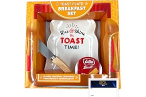 Nutella Biscoff Gifts Sets with Toast Plate, Chocolate or Biscuit Spread and Spreading Knife - Breakfast Gift Set Includes ACL stores Gift Tag (Caramelised Biscuit Spread Lotus Biscoff Gift Set)