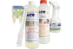 AGO SAUBERKEIT FÜR HAUS UND GARTEN AGO, Set per rimozione Muffa, 4 Pezzi Concentrato di Alta qualità per eliminare muffe in casa.