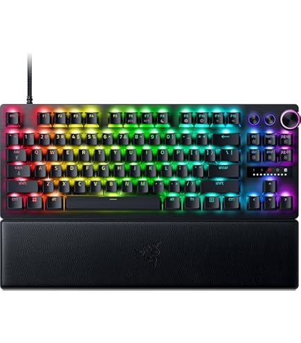 Razer BlackWidow V4 75% - Mechanisch gamingtoetsenbord met RGB-verlichting (speciale macrotoetsen, Double-shot ABS-toetsdoppe, Switch klikgeluid, scrollwiel en mediatoetse) US-Layout | Zwart