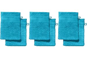 ‎REDBEST REDBEST Waschhandschuhe, Waschlappen 6er-Pack Chicago - saugstark, strapazierfähig, ideal für Reisen, Sport - türkis Größe 15x21 cm (weitere Farben)