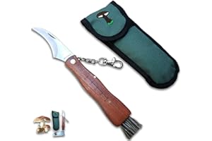 CUPERINOX Coltello a Funghi, Coltello per Funghi, Coltello da Funghi, Coltello da Fungo, in Acciaio Inox, con Custodia, Coltello Incluso, Coltello micologica