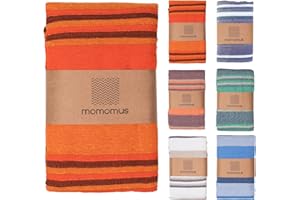 MOMOMUS Lightweight Extra Large Picnic Blanket for the Beach - XXL, with Fringes, Compact - Sandless Beach Mat, Sandproof Beach Blanket - Orange, 210x240 cm