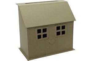 Décopatch EV018C - Un support en papier brun mâché 15x26x24,5 cm, Urne maison, Unitaire