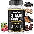 Shilajit Gummies 1400mg, Pure Himalayan Shilajit Gummies with Ashwagandha and Chaga, Rich in Fulvic Acid, Natural Energy Boost, Sugar Free, Vegan, Raspberry & Watermelon Flavour - 60 Gummies/Bottle