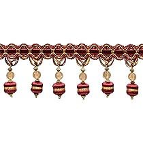 DecoPro 3" Beaded Tassel Fringe Trim - Cappuccino Brown Multicolor For Sewing & Crafts
