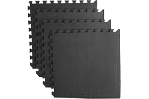 PERPETUAL Esterilla Puzzle Gimnasio Protector Suelo Acolchado (18 Piezas de 30x30cm / 6 Piezas de 60x60cm + Bordes) Garaje Piscina Exterior Camping Protector Alfombra Goma EVA Caucho Colchoneta