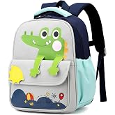 PROTAURI Children's Backpack Girl 3-6 Years 11.5L Crocodile, blue, Casual | chest strap reflective waterproof lightweight bre