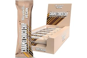 ‎BAREBELLS Barebells Vegan Protein Riegel – 15g High Protein Bar, Zuckerarm, Eiweißriegel, Ohne Palmöl, Vegane Proteinriegel – vegane Schokolade - Caramel Choco Chip, 12 x 55gr