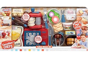 Little Tikes Creative Chefs Italian Restaurant Kit - Viene con Make It Mix y 33 Accesorios Realistas, Juego de Cocina de simulación, NO Comestible, Adecuado para Niños y Niñas Mayores de 3 Años