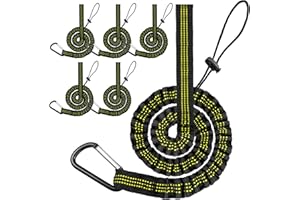 Raweao 6-Pack Upgraded Tool Tethers Lanyard, Retractable Tool Tethering Kit for Working at Height, Maximum Weight Limit 6.8KG/15lb Tool Tether Safety Rope Dual Ends