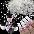 Pixie Crystals for Nails 6 Bottles Micro Caviar Nail Beads 0.6-2mm Holographic Glass Balls Gems Stones Tiny Rhinestones for Acrylic Nails Manicure Decoration Supplies