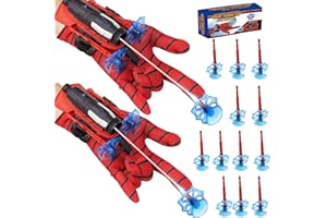 MAXRICUS Spider Web Shooters Kid Toy - Spider Shooter Boy and Gilr Super Hero Toys with Spider Gloves,Take Things from a Distance Launcher Toys With 16Pcs Sucking Disc Bullets,Toys Gift for Boy Girl Age 3-12