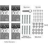 Table Corner Brackets Braces Heavy Duty 100mm Complete Set With Spanner