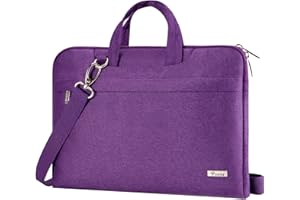 Voova Borsa Porta PC Portatile Custodia Laptop Computer 13 13.3 13,3 14 Pollici Impermeabile con Tracolla e Maniglia Compatibile con Macbook Air Pro Dell Acer Hp Lenovo Donna Uomo Viola
