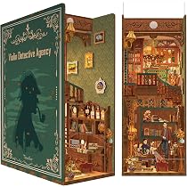 Tonecheer DIY Book Nook Kit, Puzzle 3D en Bois Adultes BRICOLAGE Livre Nook Miniatures à Construire Modélisme à Construire, Book Étagère Insert Décoration Cadeau (Alice au Pays des Merveilles
