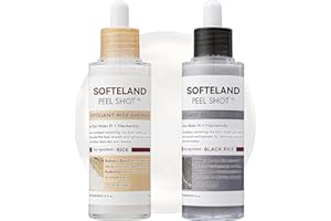 CURLADY ANGEL SILK Peel Shot Glow Black and White Rice Exfoliating Duo, Gentle Dead Skin Remover for Face and Body, Pore Minimizing Facial Scrub, Rice Exfoliator for All Skin Types 160ml