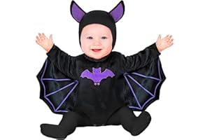 W WIDMANN MILANO Party Fashion - Baby Kostüm Fledermaus oder Teufel, Plüsch Overall mit Mütze, Kinder Verkleidung Halloween, Karneval