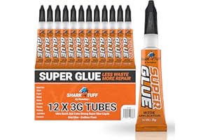 HOMEBAY 12 Pack - Strong Superglue All Purpose General Strong Instant Repair Toughest Adhesive Super glue Gel For Plastic Rubber Leather Shoes Metal Ceramic & More