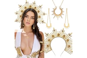 LaVenty Lune Oreilles d'elfe Bandeau de cheveux Festival Costume de sorcière Couronne Elf Halo Accessoires gothiques Headpiece