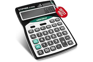 OfficeNest Business Desktop Calculator - 000 Button - Check & Correct - 14 Digit Large Display - Ergonomic Large Buttons - Solar + Battery - Calculator for Office, Cashier, Warehouse, School - Black