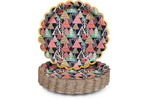 CONFETTIVILLE Christmas Paper Plates, 50-Piece Disposable Christmas Dinner Plates, Scalloped Gold, Party Supplies