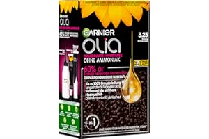 ‎GARNIER Garnier Olia Dauerhafte Haarfarbe ohne Ammoniak, Mit pflegenden und natürlichen Ölen, intensive Farbkraft, Vollständige Grauhaarabdeckung, Permanente Coloration, Nr. 3.23 Dunkle Schokolade, 1 Stück
