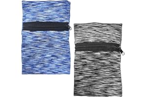 OAAO 2 Pieces Sports Wrist Bag, Wrist Bag, Zipper Wrist Bag, Striped Mobile Phone Bag, Portable Wallet Card Holder, Cash Key Bag, Suitable for Running, Cycling, Hiking