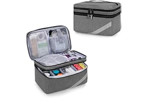 Trunab Sac Médical de Rangement pour Fournitures Médicales et Bouteille de Pilules, Trousse de Secours Convient aux Médicaments d'Urgence, Supplément et Pilulier Semainier, Gris