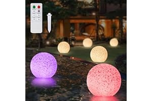 NiceBuy Boule Solaire Exterieur Jardin Piscine Decoration A Poser,Boule Lumineuse Exterieure Solaire Sans Fil Avec TéLéCommande,Boule Solaire Flottante Bassin 25 Cm