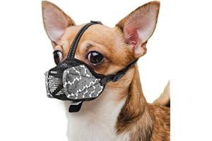 BONTHEE Dog Muzzle,Soft Mesh Muzzles for Small Medium Large Sized Dogs,Muzzle for Dogs to Prevent Biting,Breathable Puppy Muzzle for Scavenging Grooming Biting Chewing and Licking