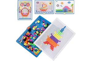 Kesote 300 PCS Chiodini di Puzzle 3D Mosaico Giochi per Bmbini Chiodini di Fai da Te Buon Regalo per Bambini