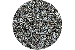 GAF TREASURES 0.5 Pound Natural Semi Tumbled Hematite Gemstone Chips, Hematite Crushed Mini Crystals, Undrilled Crystal Chips (Hematite)