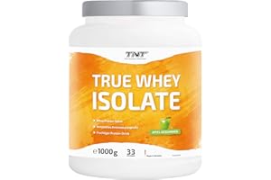 TNT TRUE NUTRITION TECHNOLOGY TNT True Whey Protein Isolate proszek (1 kg) • Proszek białkowy do shake proteinowego • Doskonała rozpuszczalność i pyszny smak (jabłko)