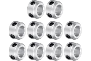 QUARKZMAN Aluminium Stellringe 8 mm Innendurchmesser Klemmring Silber Wellensicherungsring Bohrung Set-Schrauben-Stil Klemmringe Tiefenanschlag für Bohrer Auto Robotik Fertigung 10 Stück