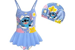 AEPOTUMN Girls Swimming Costume Kids Two Piece Ruffle Sleeve Swimsuit Swimwear for Girls 6-10 Years