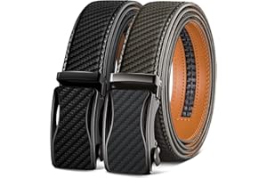 KEMISANT Ceinture Homme 2 Pièces, Ceinture Automatique Cuir Hommes Largeur 35mm,Cadeau Box Taille Ajustable
