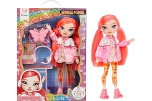Rainbow High Sparkle & Shine Doll - Dawn - Bambola fashion di 28 cm con capelli rosso corallo e bolle magiche sulle gambe, colore, stile, gioco, collezionabile, Età 4-12 anni
