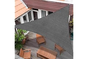 Sunnylaxx 3x3x3m Grafite Tenda a Vela Triangolare Vela Ombreggiante, 185G HDPE Vele Parasole Protezione UV 95%,per Esterno, Giardino e Terrazza, Piscina