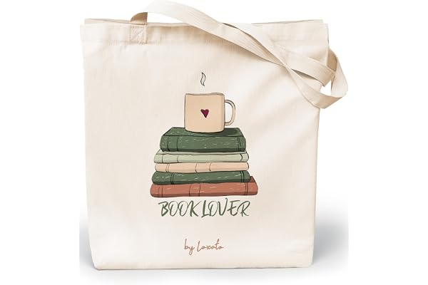 Loxato Tote Bag Femme - Sac Cabas Femme Original - Tote Bag Coton 100% Grand 35 x 42 x 8 cm - Sac Fourre Tout en Toile